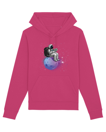 Astronaut Reading In Stars Raspberry