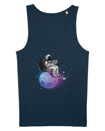 Astronaut Reading In Stars Navy
