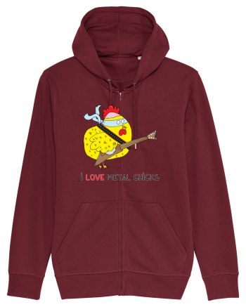 I Love Metal Chicks Burgundy