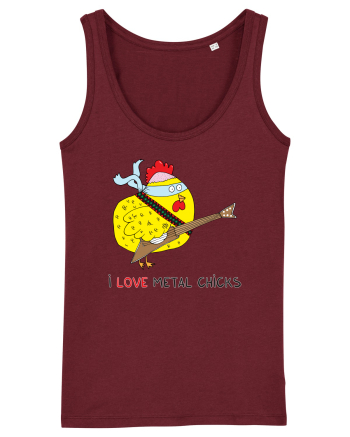 I Love Metal Chicks Burgundy