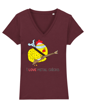I Love Metal Chicks Burgundy