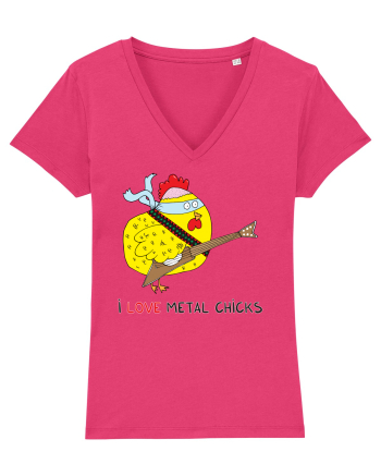 I Love Metal Chicks Raspberry