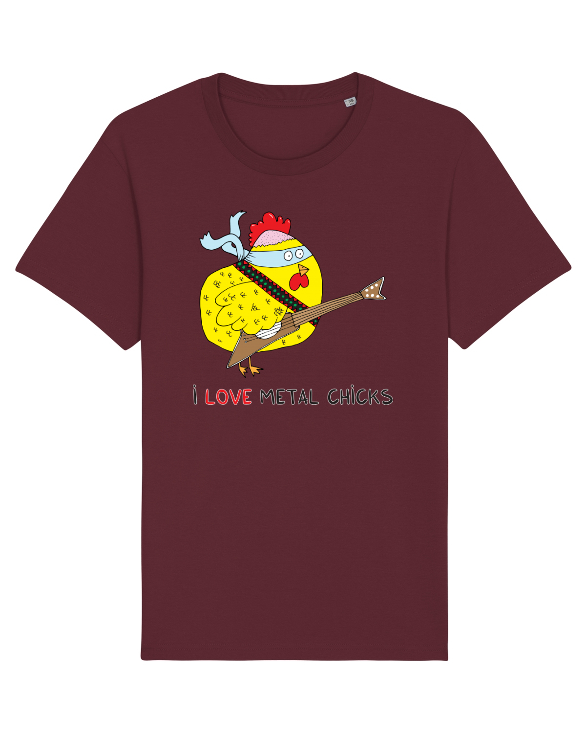 Tricou mânecă scurtă Unisex Rocker Burgundy