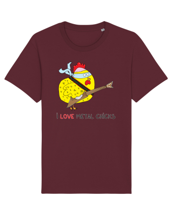 I Love Metal Chicks Burgundy