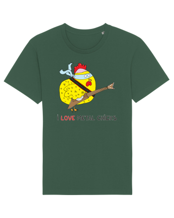 I Love Metal Chicks Bottle Green