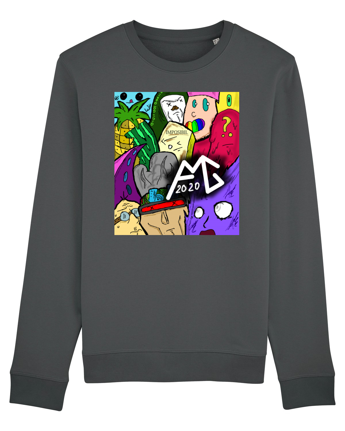 Bluză mânecă lungă Unisex Rise Anthracite