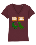 T Rex nu poate bate plama Tricou mânecă scurtă guler V Damă Evoker