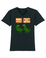 T Rex nu poate bate plama Tricou mânecă scurtă guler V Bărbat Presenter