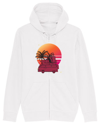 Minivan Retro cu apus de soare  White