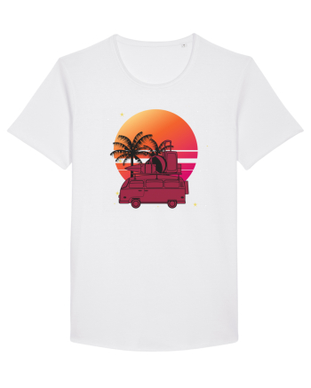 Minivan Retro cu apus de soare  White