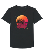 Minivan Retro cu apus de soare  Tricou mânecă scurtă guler larg Bărbat Skater