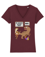 Dinozauri amuzanti  Tricou mânecă scurtă guler V Damă Evoker