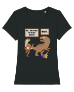 Dinozauri amuzanti  Tricou mânecă scurtă guler larg fitted Damă Expresser