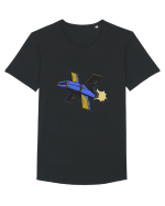 Nava Spatiala Retro  Tricou mânecă scurtă guler larg Bărbat Skater