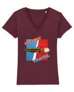 Nava Spatiala In Stil Retro Comic  Tricou mânecă scurtă guler V Damă Evoker