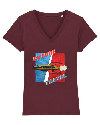 Nava Spatiala In Stil Retro Comic  Burgundy