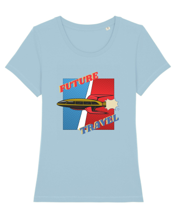 Nava Spatiala In Stil Retro Comic  Sky Blue