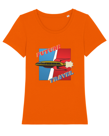 Nava Spatiala In Stil Retro Comic  Bright Orange