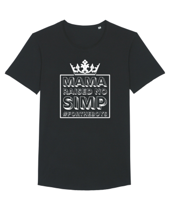 Mama Raised No Simp alb Black