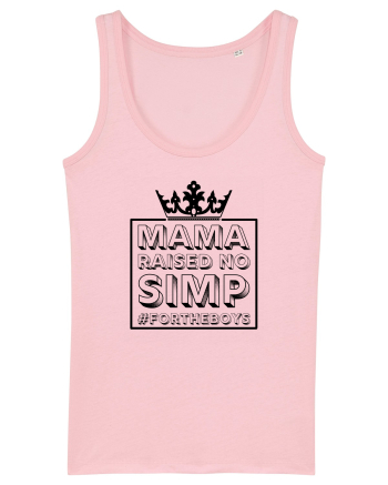 Mama Raised No Simp negru Cotton Pink