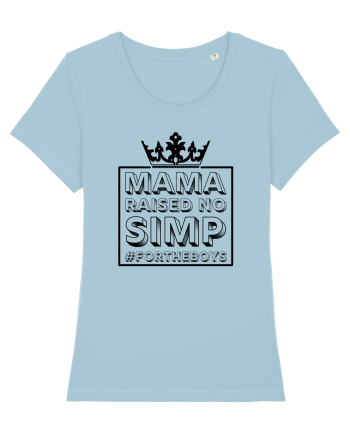 Mama Raised No Simp negru Sky Blue