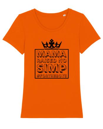 Mama Raised No Simp negru Bright Orange