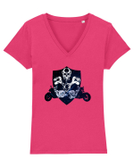Biker emblem Tricou mânecă scurtă guler V Damă Evoker
