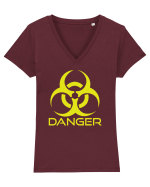 DANGER Tricou mânecă scurtă guler V Damă Evoker