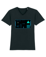 Holograma HUD Tricou mânecă scurtă guler V Bărbat Presenter
