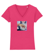 Michelangelo Tricou mânecă scurtă guler V Damă Evoker