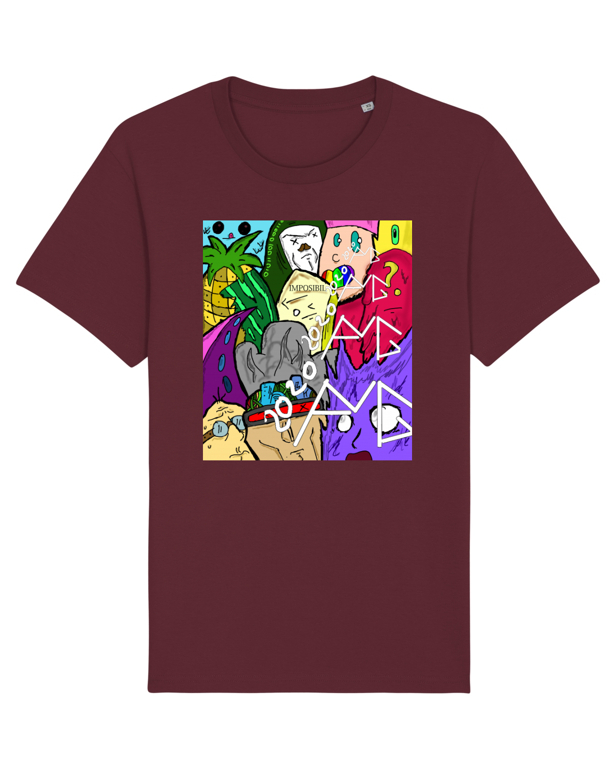 Tricou mânecă scurtă Unisex Rocker Burgundy