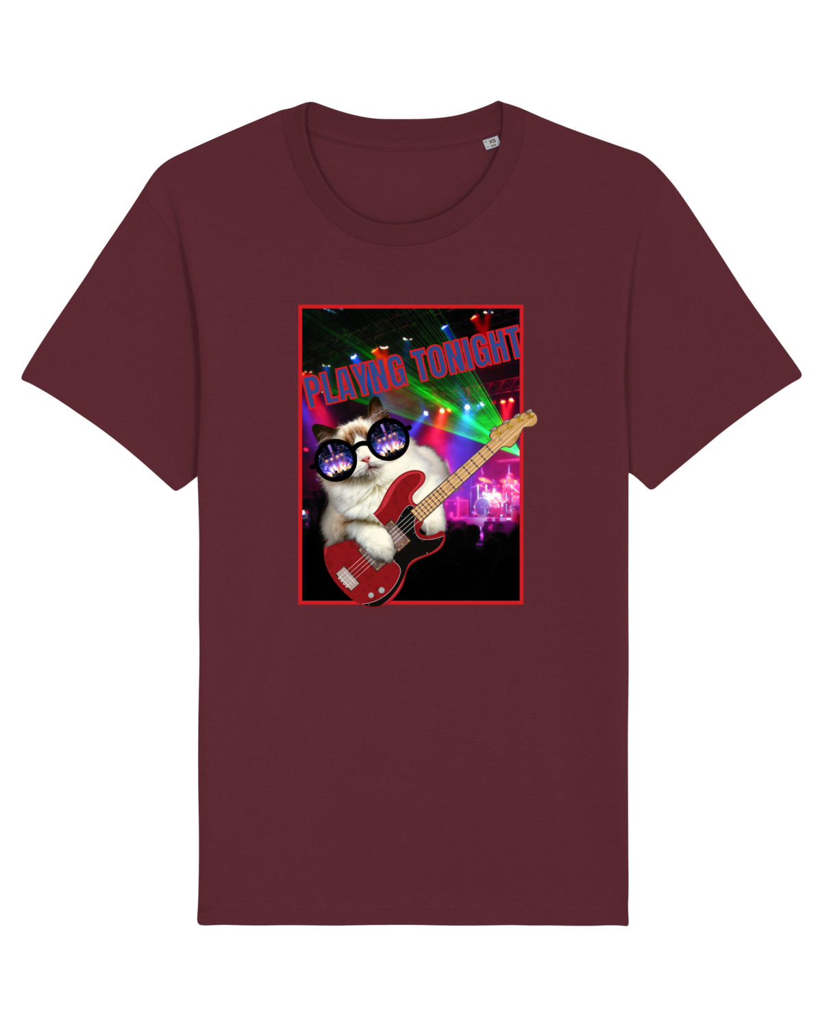Tricou mânecă scurtă Unisex Rocker Burgundy