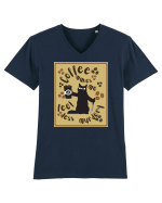 Pentru Iubitorii De Pisici Si Cafea Tricou mânecă scurtă guler V Bărbat Presenter