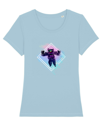 Astronaut floating  Sky Blue