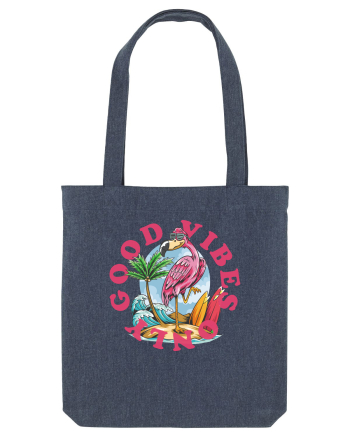 Cool Flamingo Good Vibes Only Midnight Blue
