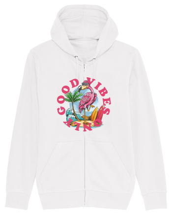 Cool Flamingo Good Vibes Only White