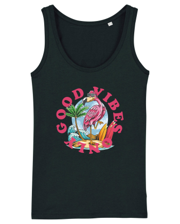Cool Flamingo Good Vibes Only Black
