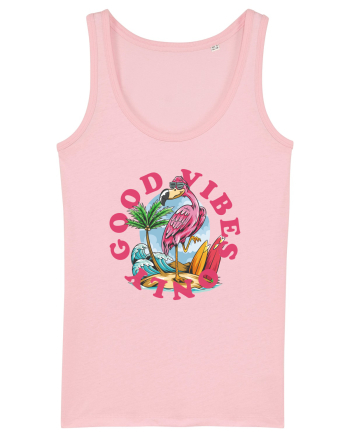 Cool Flamingo Good Vibes Only Cotton Pink
