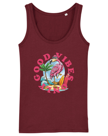 Cool Flamingo Good Vibes Only Burgundy