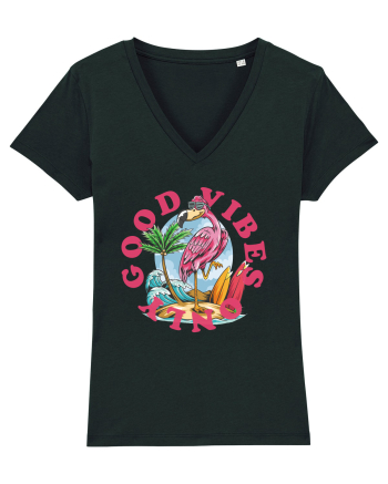 Cool Flamingo Good Vibes Only Black