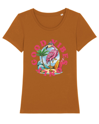 Cool Flamingo Good Vibes Only Roasted Orange