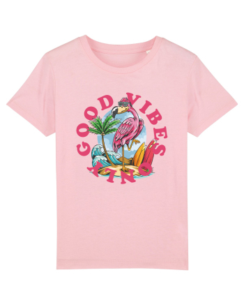 Cool Flamingo Good Vibes Only Cotton Pink