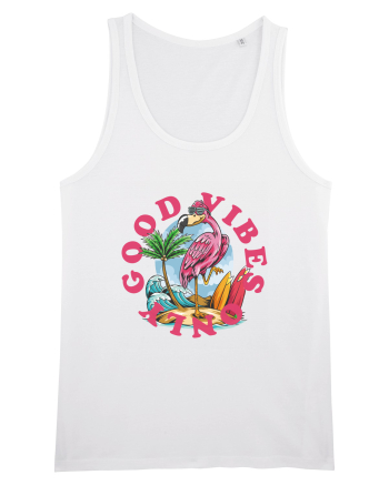 Cool Flamingo Good Vibes Only White