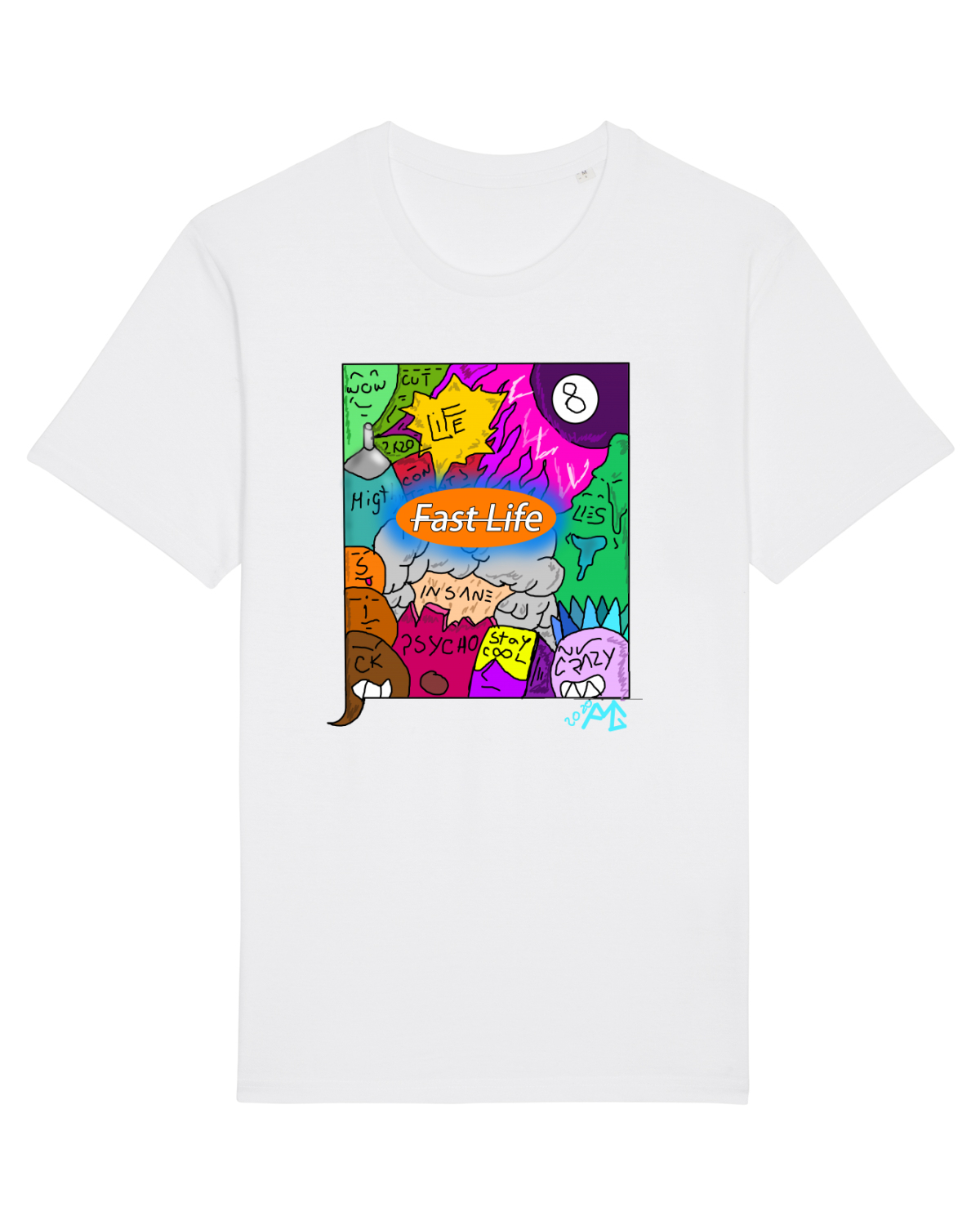Tricou mânecă scurtă Unisex Rocker White