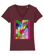 Lenny Tricou mânecă scurtă guler V Damă Evoker