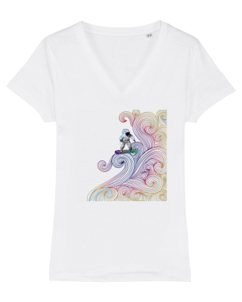Snowboarding astronaut White