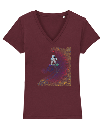 Snowboarding astronaut Burgundy