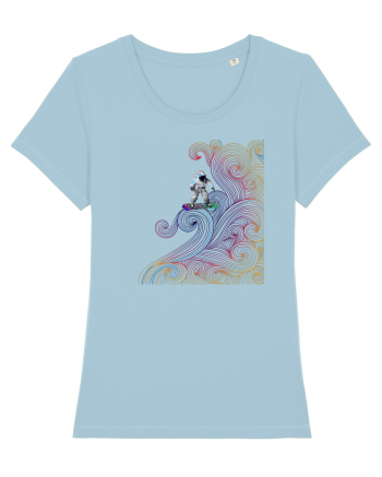 Snowboarding astronaut Sky Blue