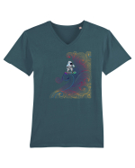 Snowboarding astronaut Tricou mânecă scurtă guler V Bărbat Presenter