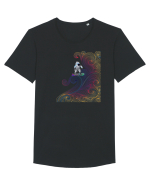 Snowboarding astronaut Tricou mânecă scurtă guler larg Bărbat Skater